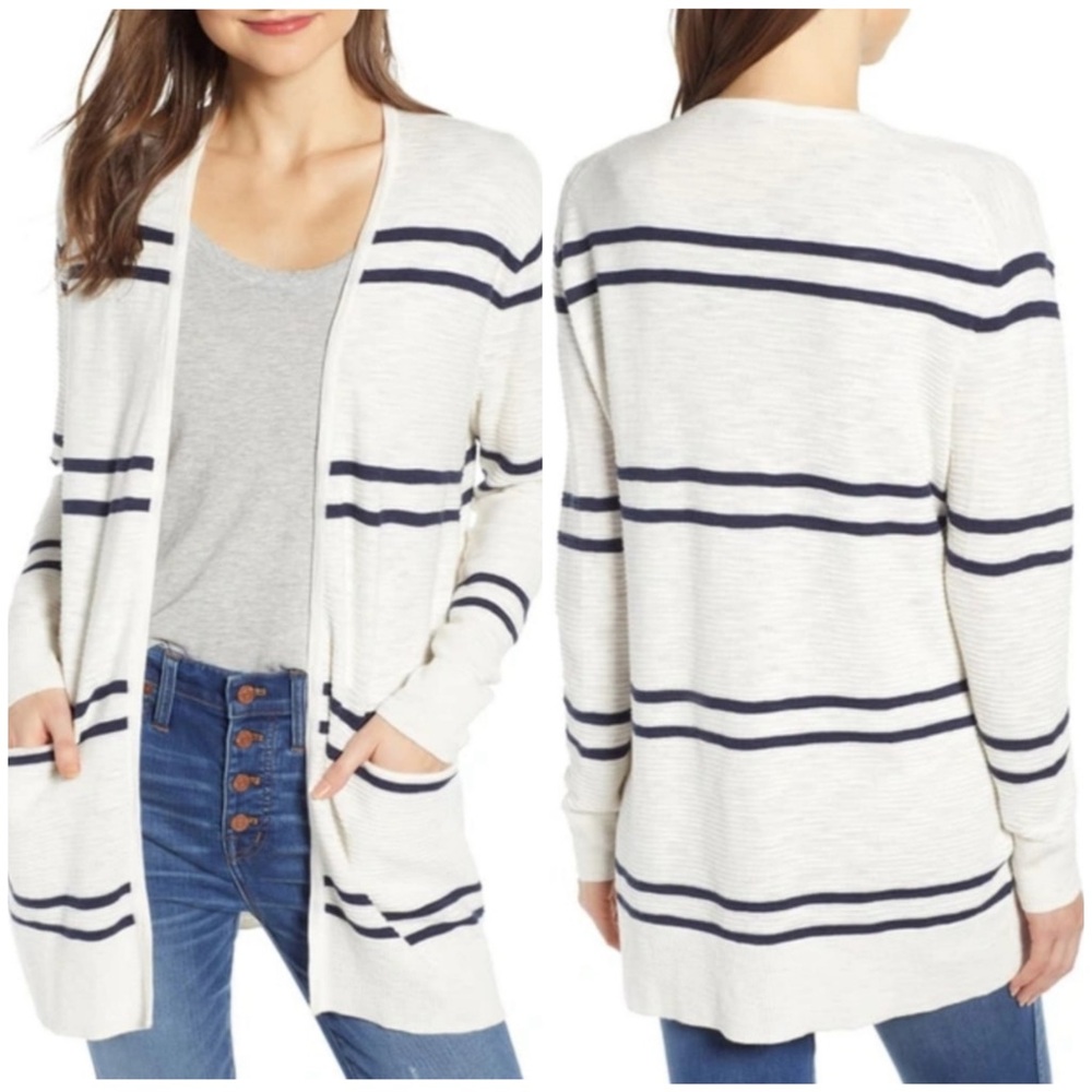 Madewell Ryder Striped Coastal Summer Cardigan